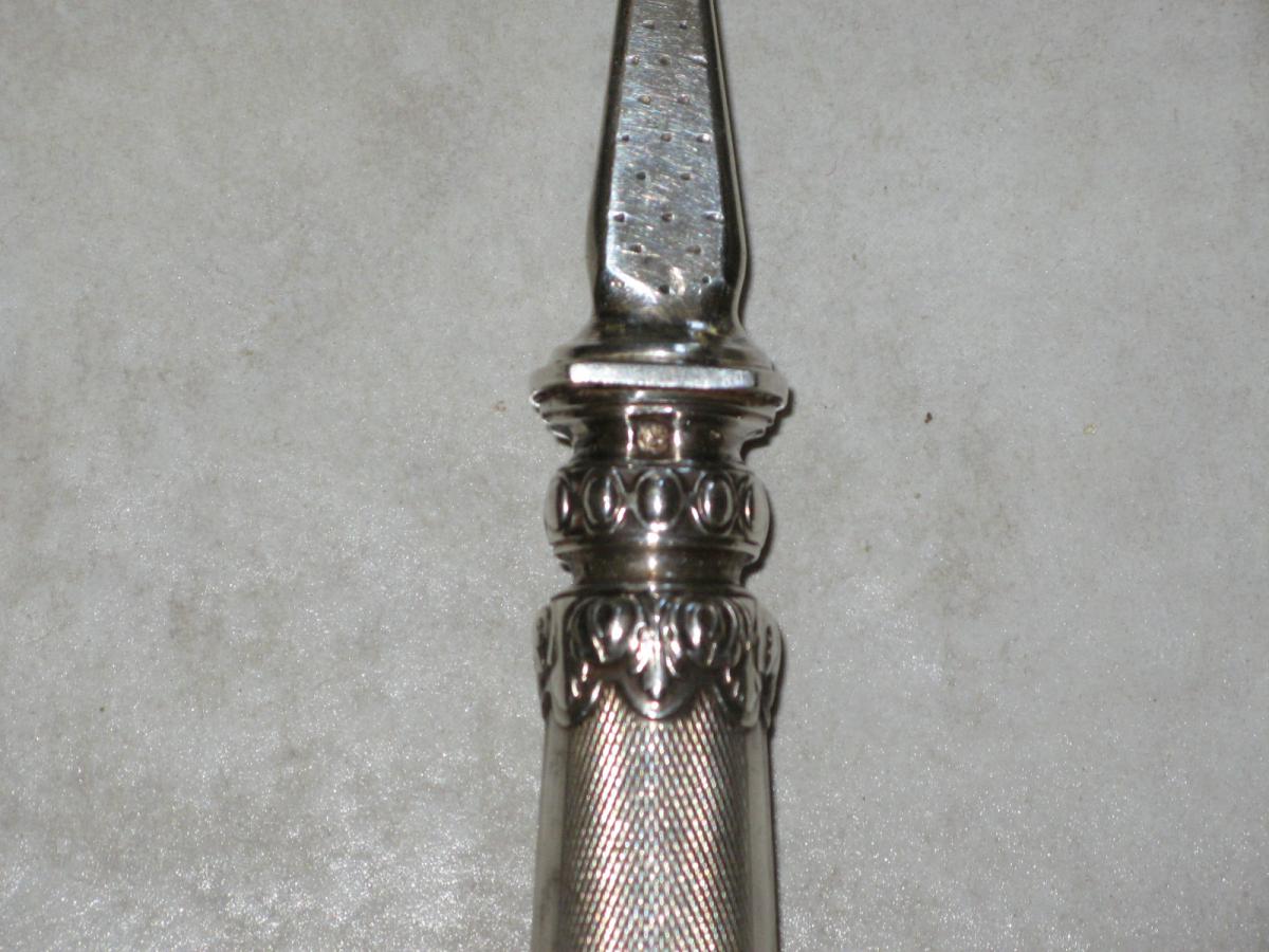 Fish Knife With Fork In Silver, 19th.-photo-3