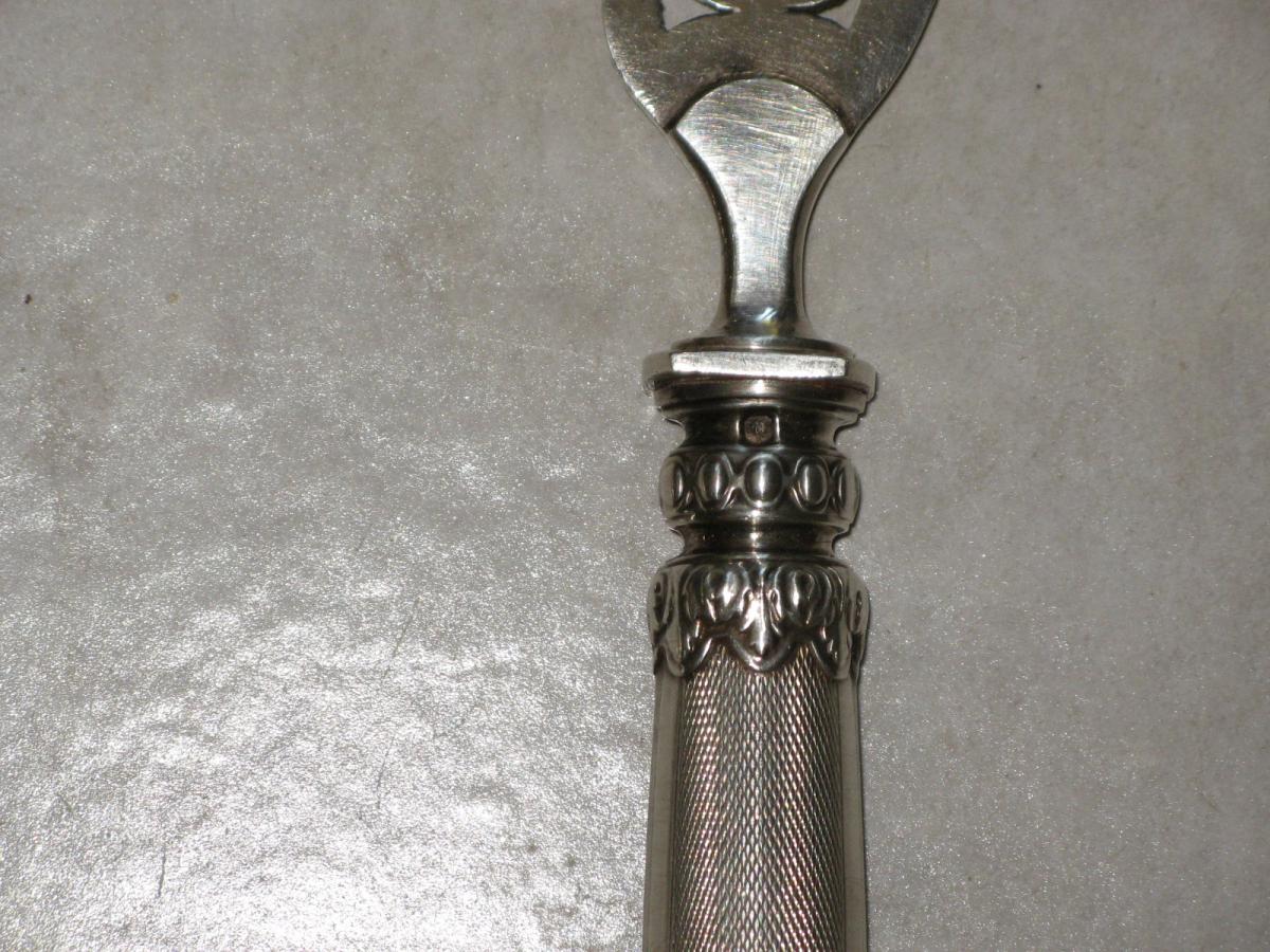 Fish Knife With Fork In Silver, 19th.-photo-4