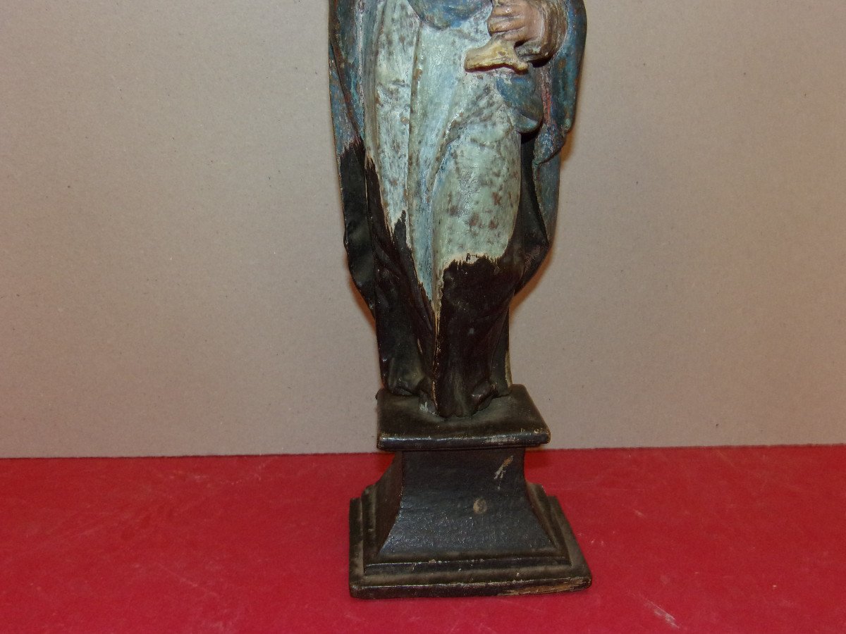  Apôtre, Statue En Bois Sculpté, Polychrome, époque 18ème.-photo-4