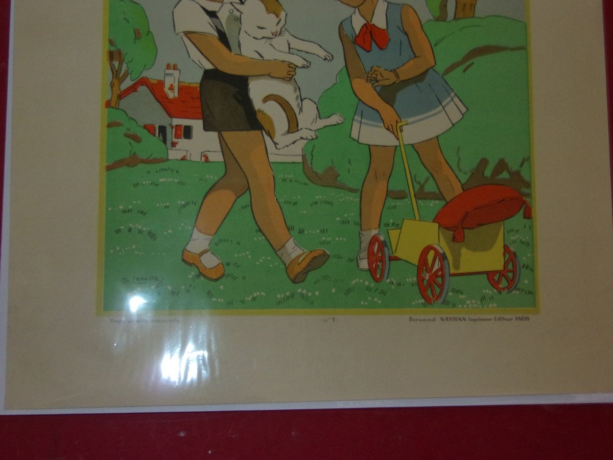 "jeux d'Enfants",  Paire De Gravures Des Années 1930.-photo-3