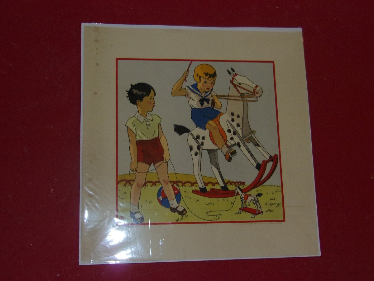"jeux d'Enfants",  Paire De Gravures Des Années 1930.-photo-2