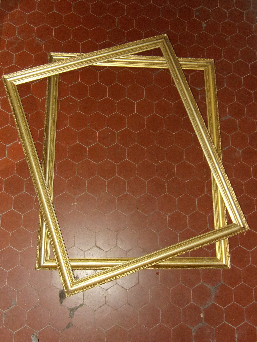 Large Pair Of 19th Century Frames, In Gilded Wood.