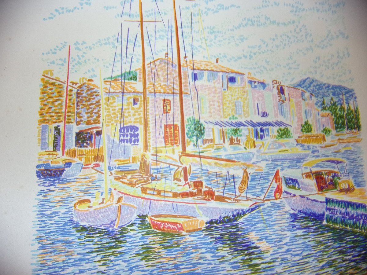 Lithograph By Serge Mendjisky, 20th Century.-photo-4
