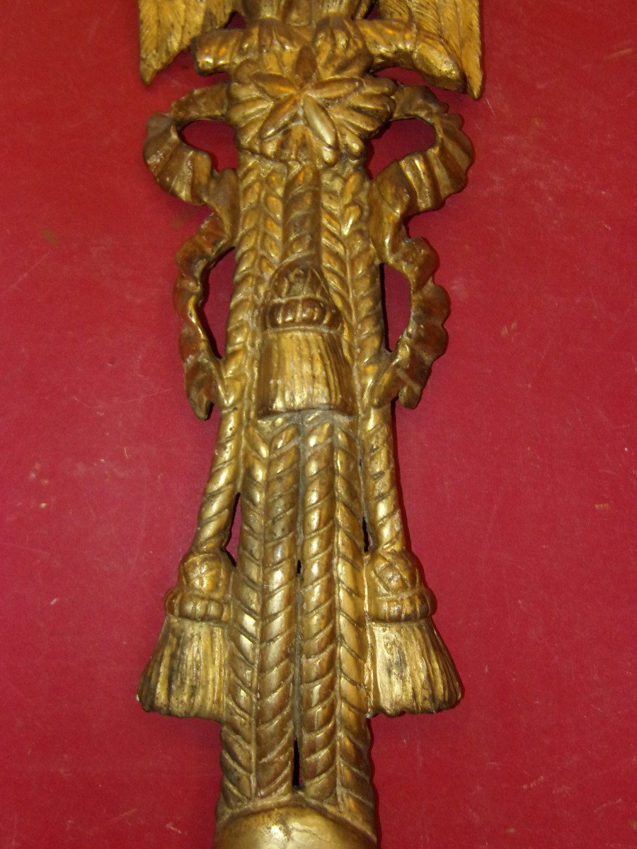 Crowned Eagle, Gilded Wood, 18th Century.-photo-4