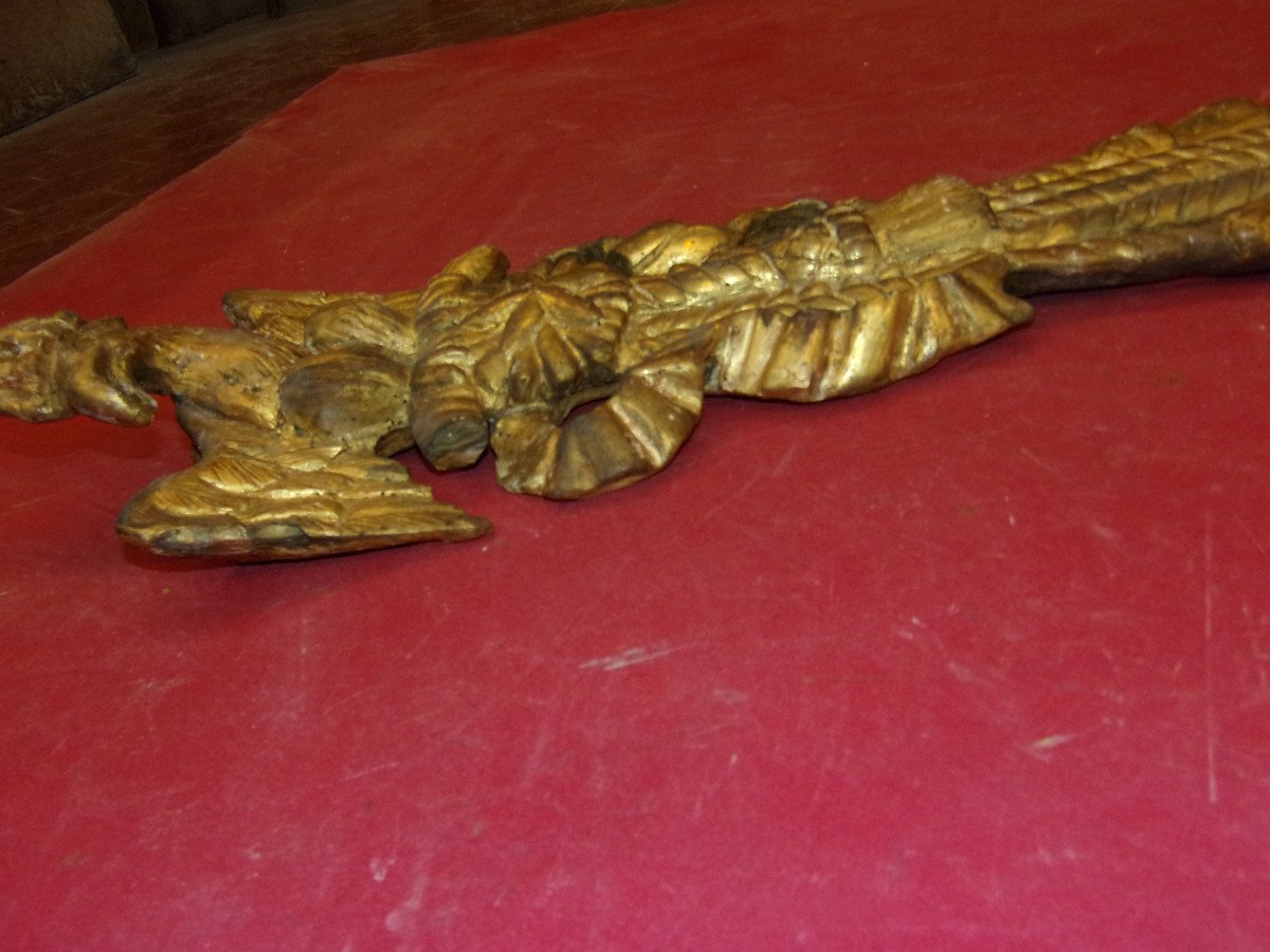 Crowned Eagle, Gilded Wood, 18th Century.-photo-3