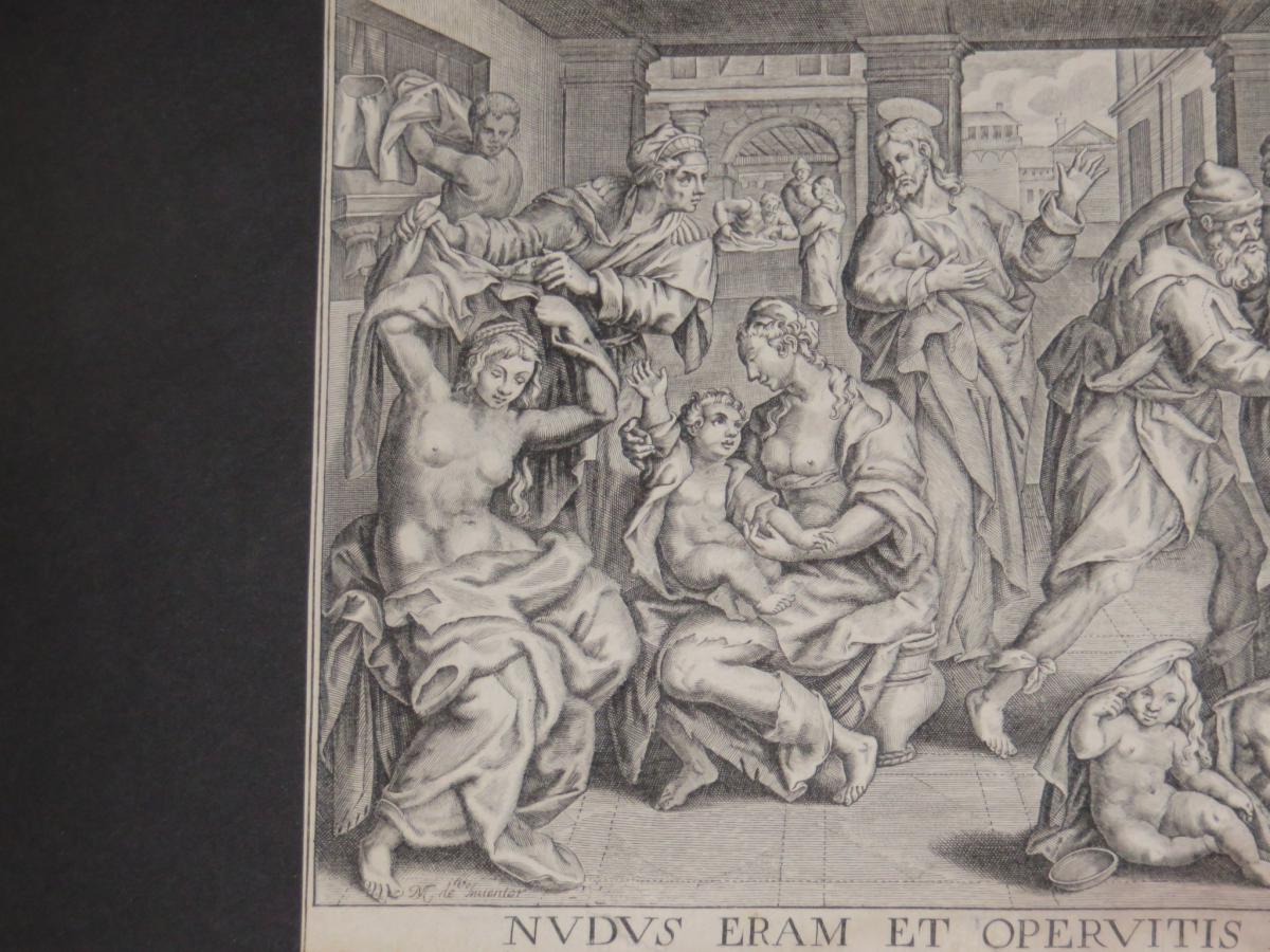 Scene With Men, Women And Children, Etching 17th Time.-photo-2