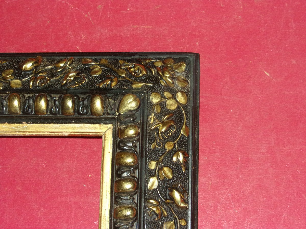 19th Century Frame, In Black And Gold Wood, Napoleon III.-photo-3