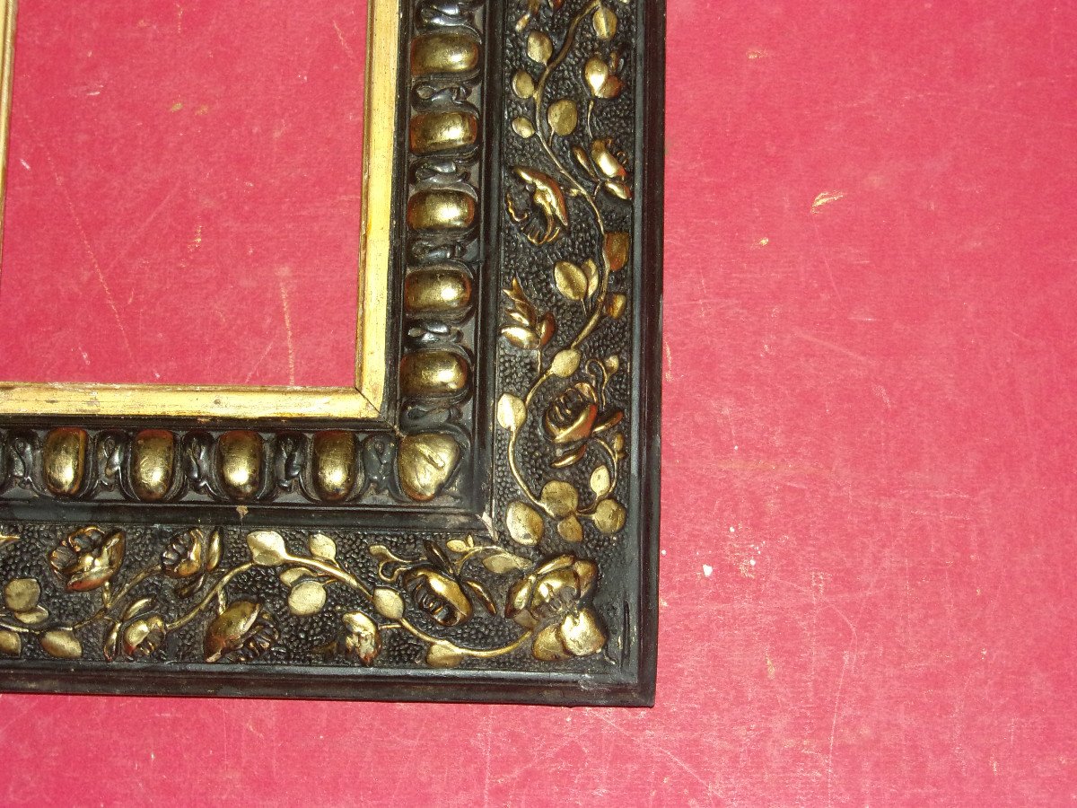 19th Century Frame, In Black And Gold Wood, Napoleon III.-photo-4