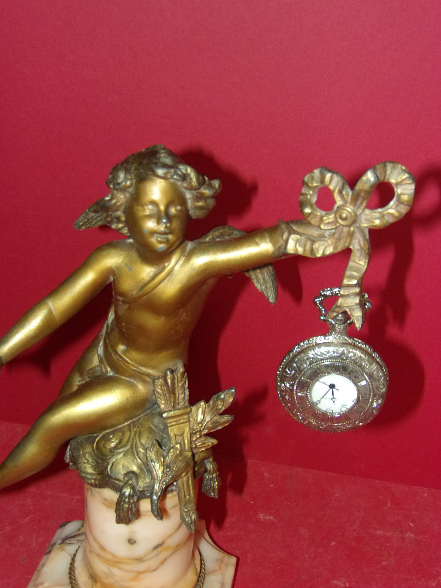 Cupid On His Base, 19th Century Watch Holder.-photo-2