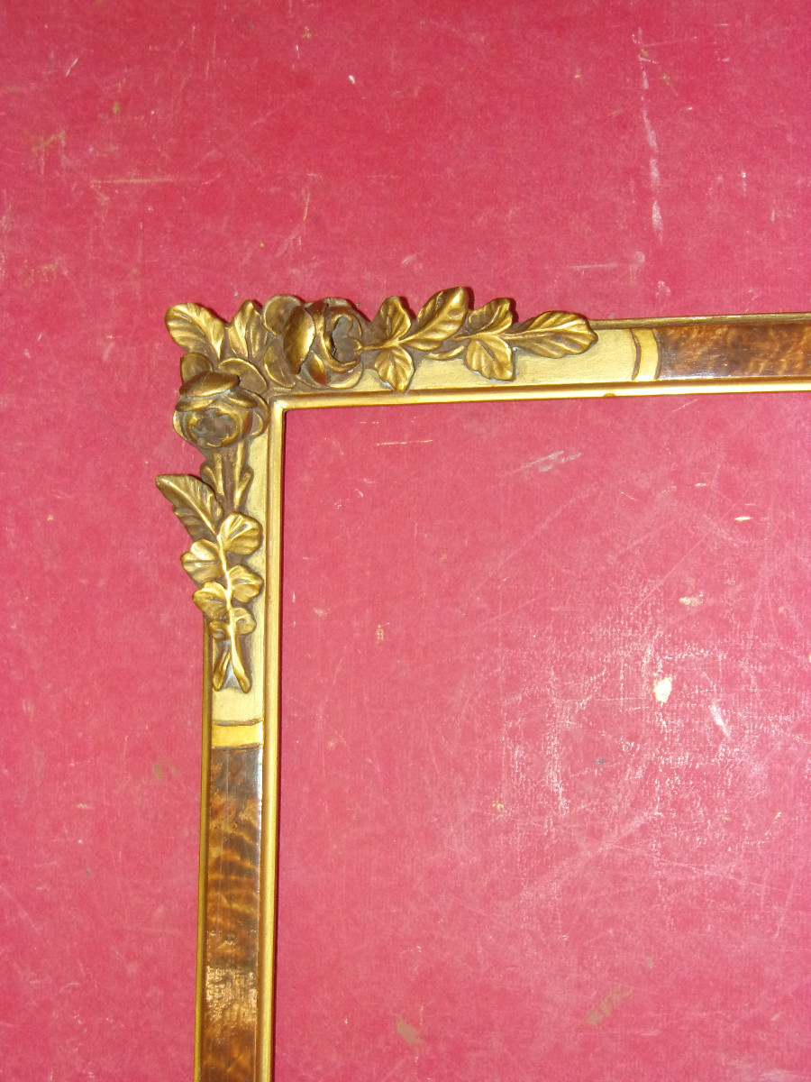 Cadre En Bois  époque Début 20 ème,  Art Nouveau.-photo-2