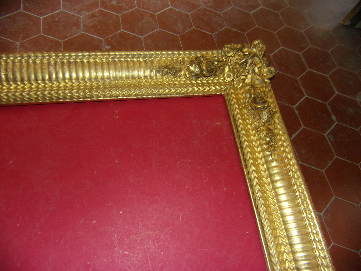 Large 19th Century Frame, In Gilded Wood.-photo-3
