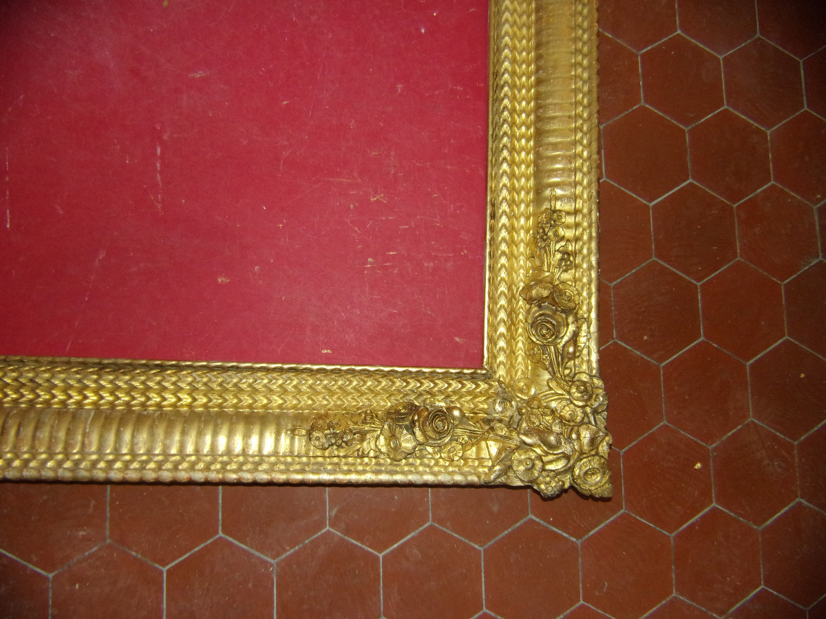Large 19th Century Frame, In Gilded Wood.-photo-4