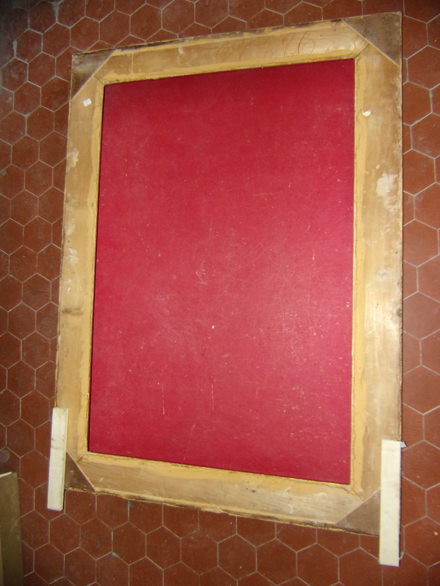 Large 19th Century Frame, In Gilded Wood.-photo-4