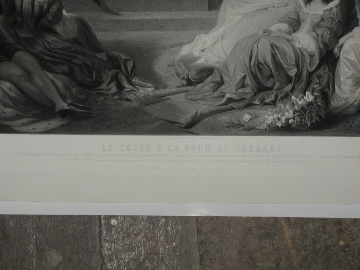 Gravure En Noire Et Blanc, scène de genre, 19ème.-photo-4