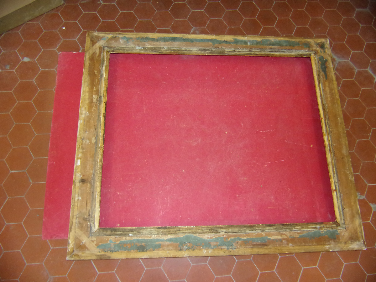 Large 19th Century Frame, In Gilded Wood.-photo-4