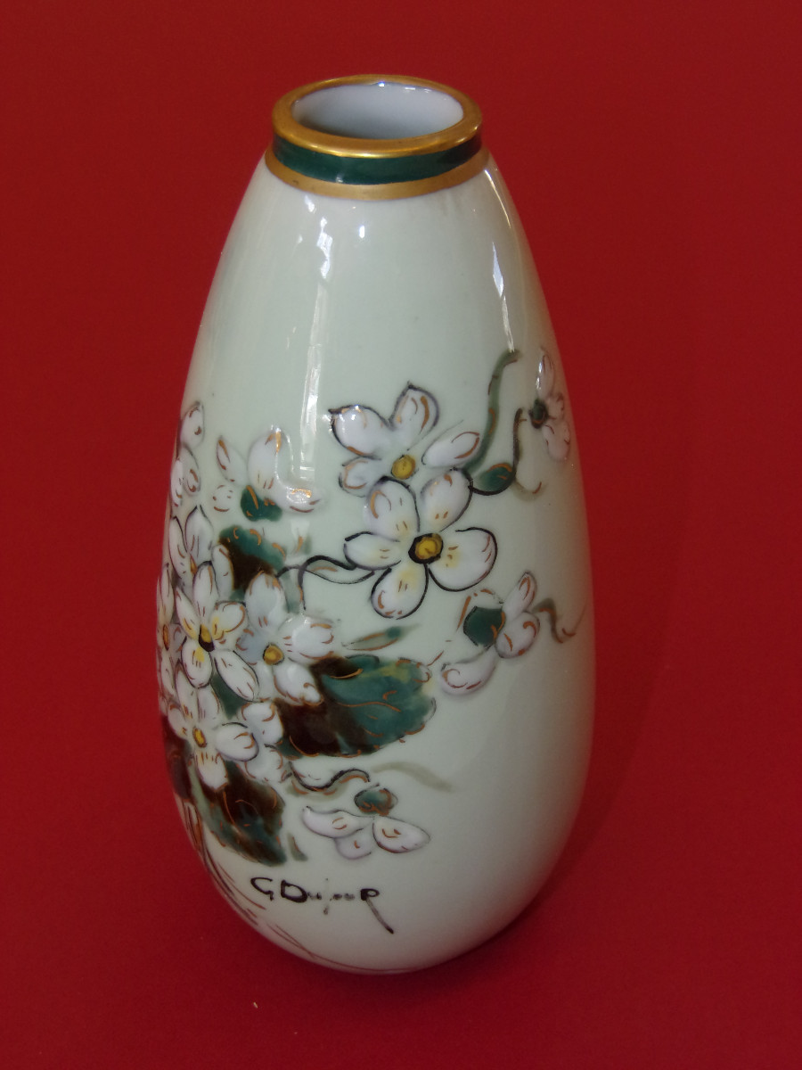 Camille Tharaud, Limoges Porcelain, Small Vase, Art Deco Period.-photo-2