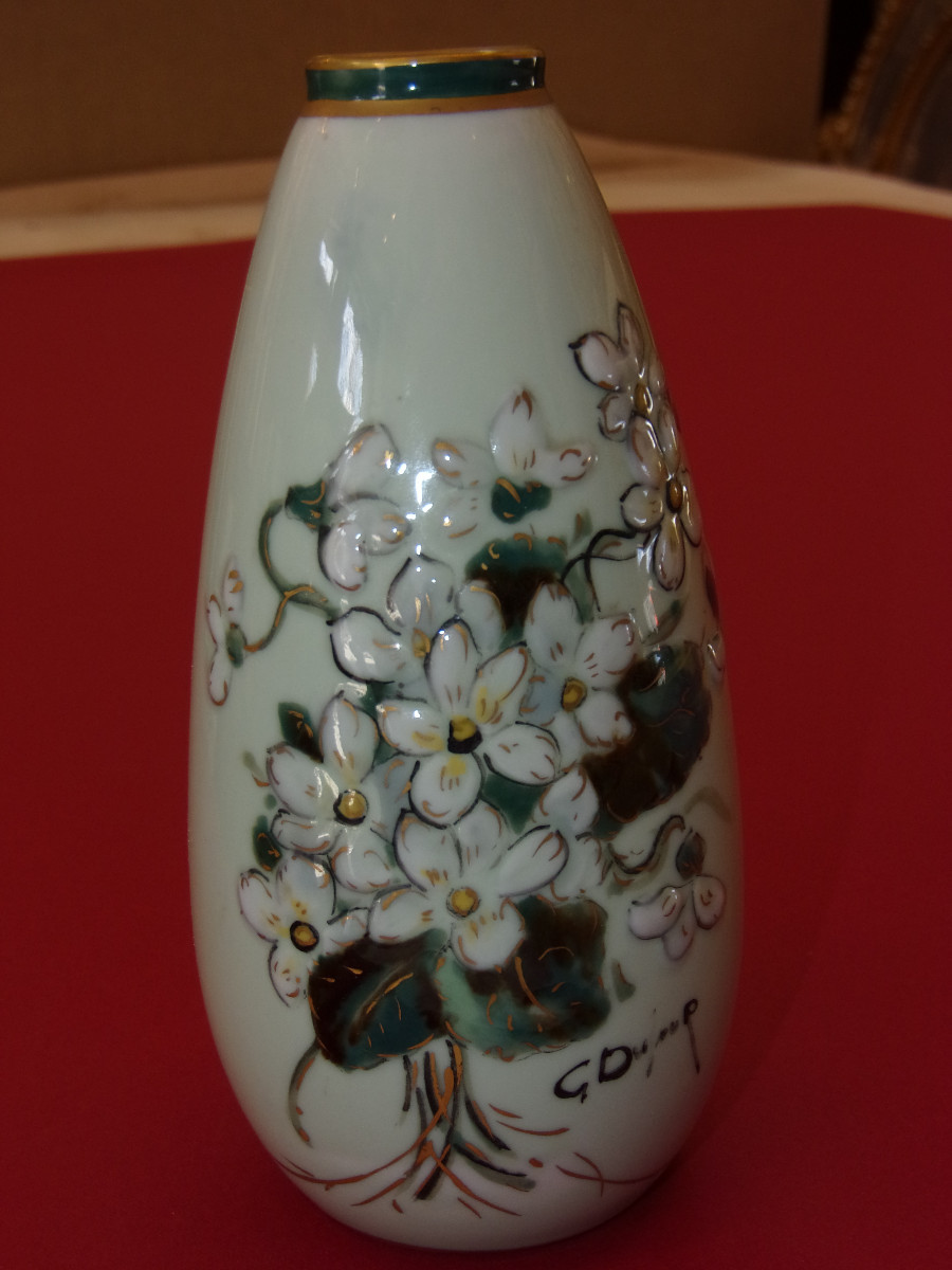 Camille Tharaud, Limoges Porcelain, Small Vase, Art Deco Period.