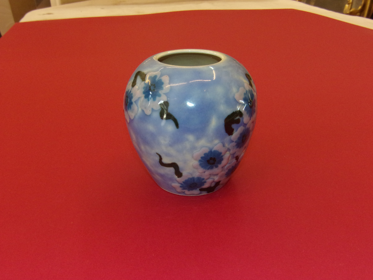 Camille Tharaud, Limoges Porcelain, Small Vase, Art Deco Period, -photo-2