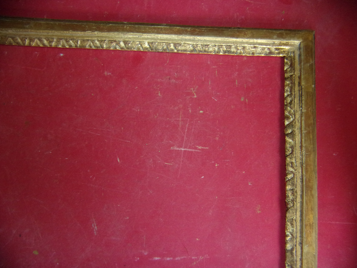 Cadre époque 18 ème, Louis XVI, en bois doré.-photo-3