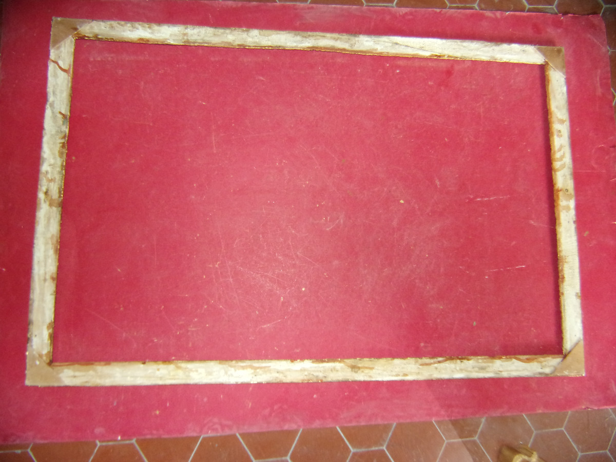 Cadre époque 18 ème, Louis XVI, en bois doré.-photo-5