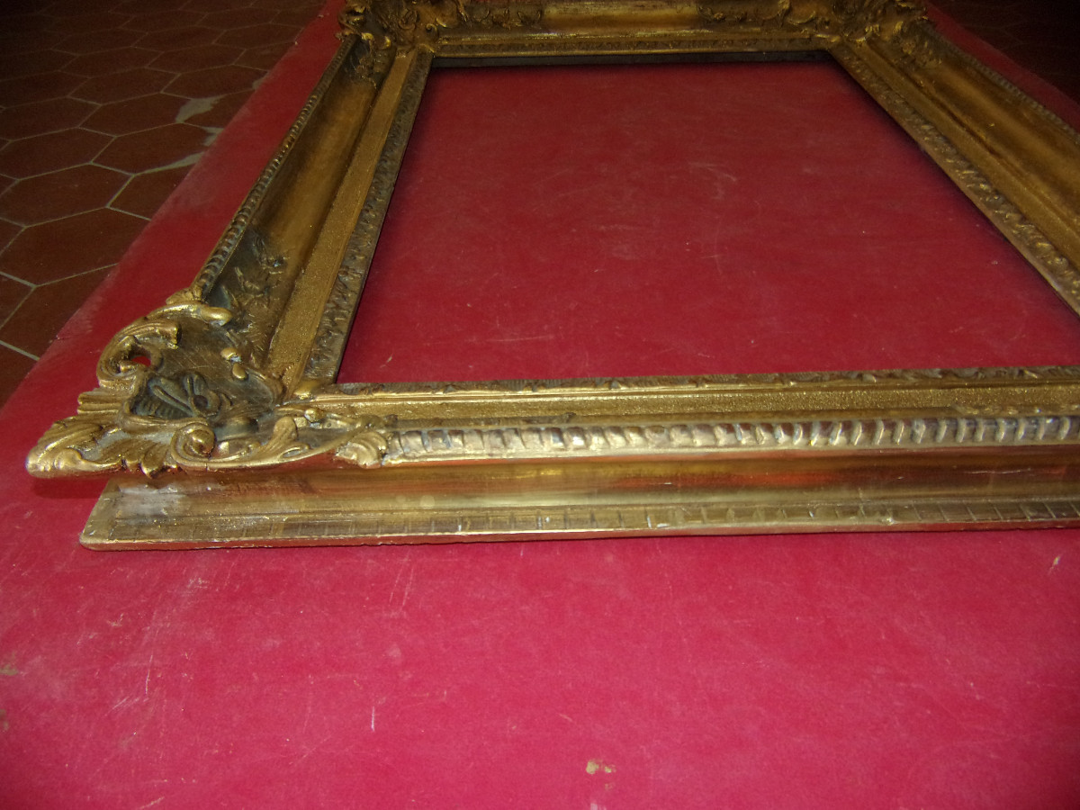 Cadre époque 19ème, en bois doré.-photo-3