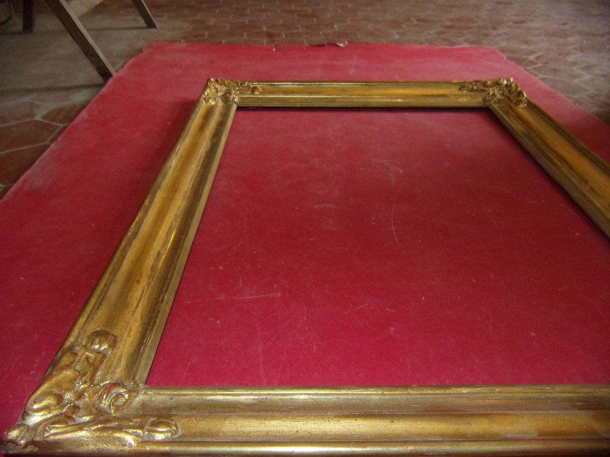 Pair Of 19th Century Frames, In Gilded Wood.-photo-3