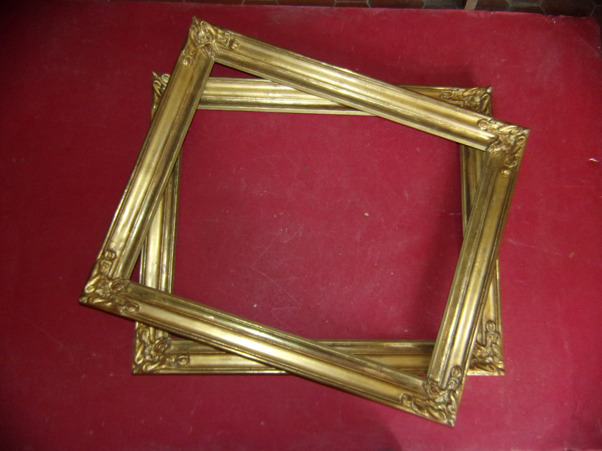 Pair Of 19th Century Frames, In Gilded Wood.