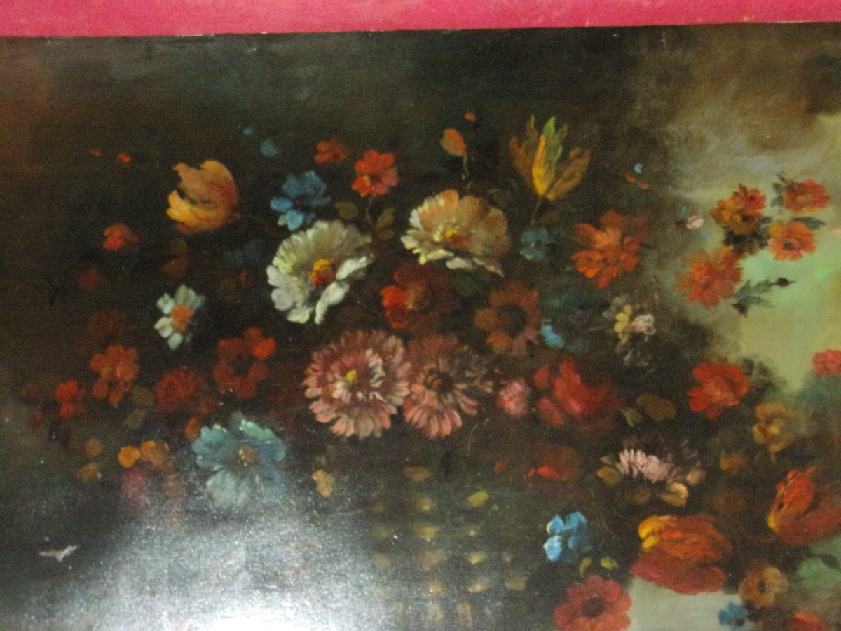 Grand Bouquet de fleurs, tableau des années 1930.-photo-3