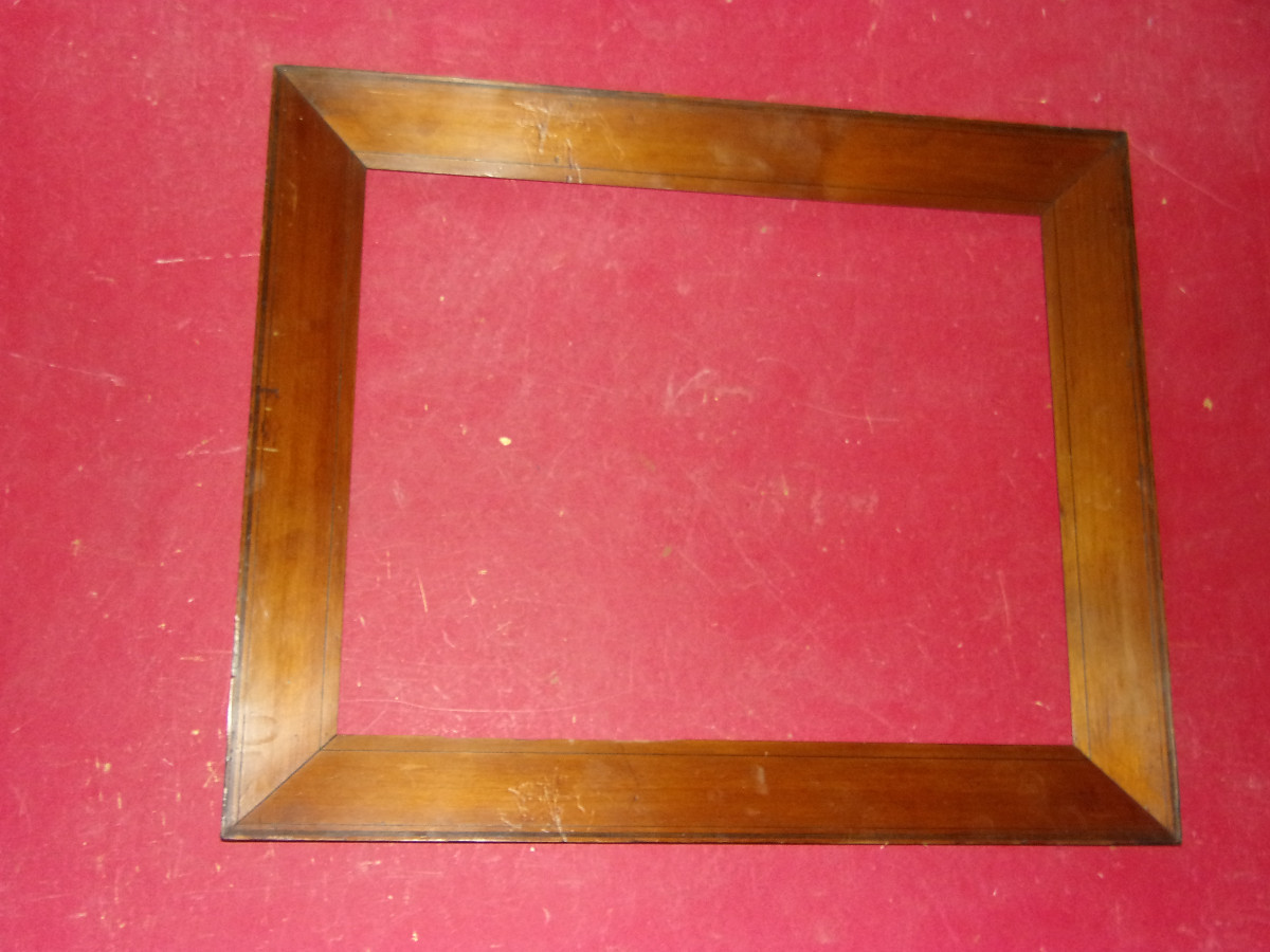 Set Of 4 Pitch Pine Wood Frames Of Identical Dimensions, 19th Century.-photo-2