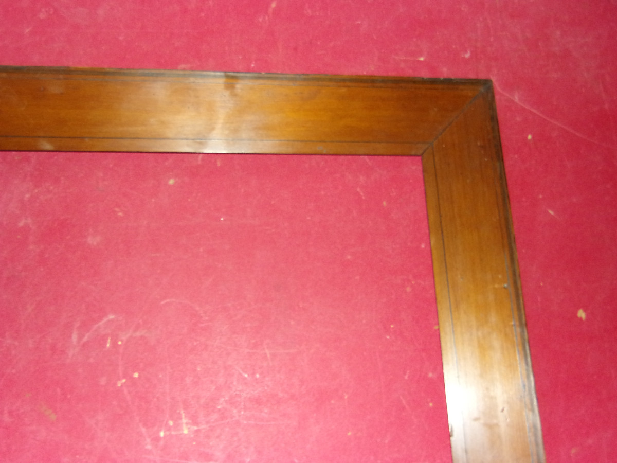 Set Of 4 Pitch Pine Wood Frames Of Identical Dimensions, 19th Century.-photo-4