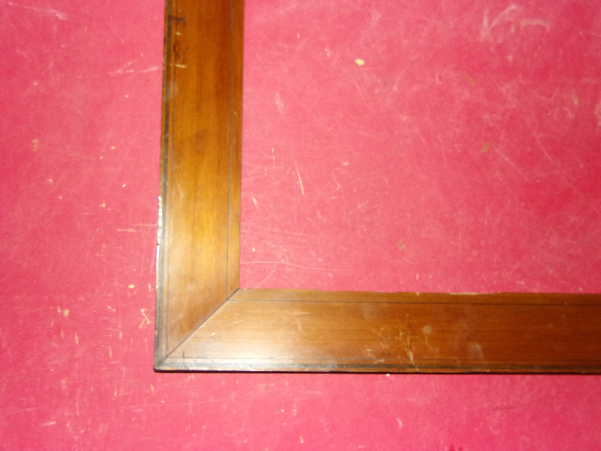 Set Of 4 Pitch Pine Wood Frames Of Identical Dimensions, 19th Century.-photo-2