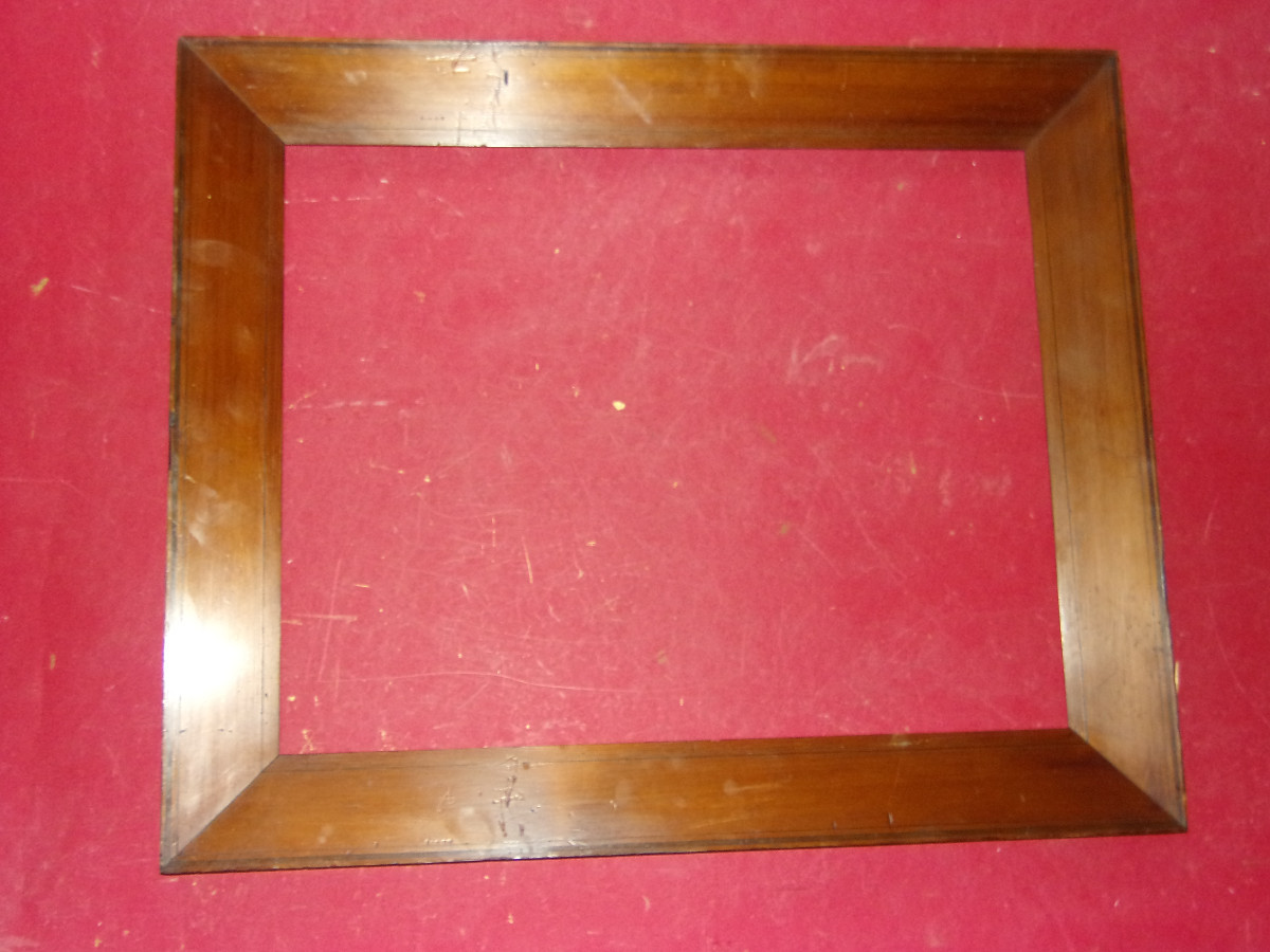 Set Of 4 Pitch Pine Wood Frames Of Identical Dimensions, 19th Century.-photo-6