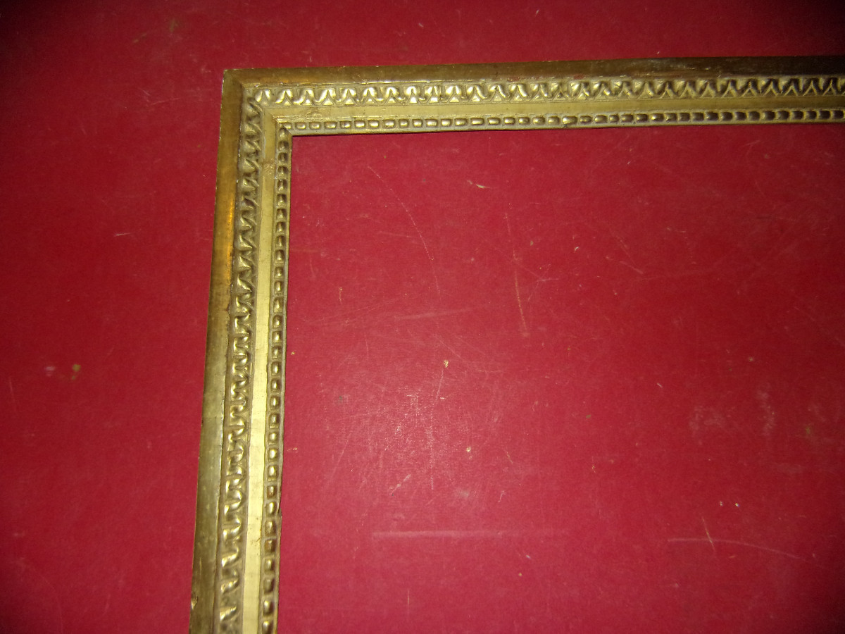 Cadre époque 18 ème, Louis XVI, en bois doré.-photo-2