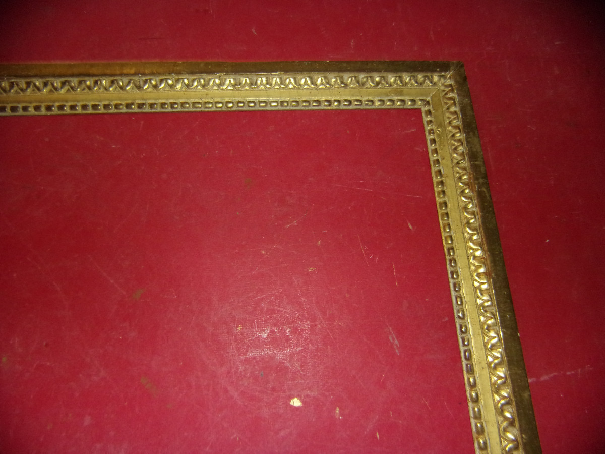 Cadre époque 18 ème, Louis XVI, en bois doré.-photo-3
