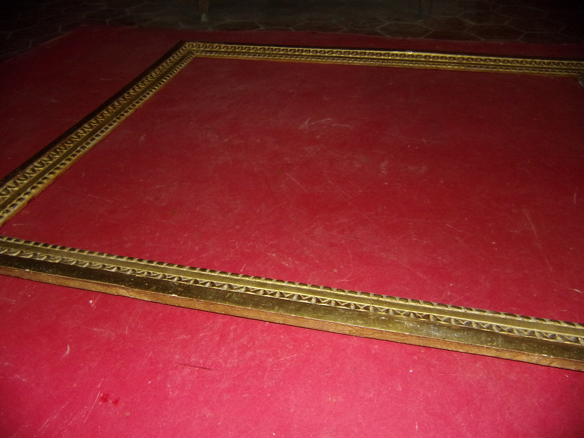 Cadre époque 18 ème, Louis XVI, en bois doré.-photo-3