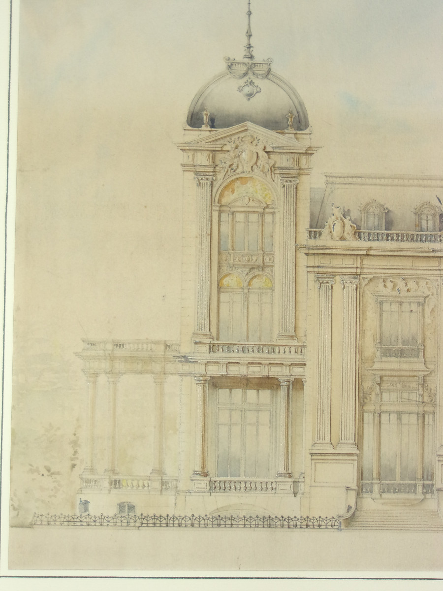 Dessin d'Architecte, projet de façade époque 19ème.-photo-2