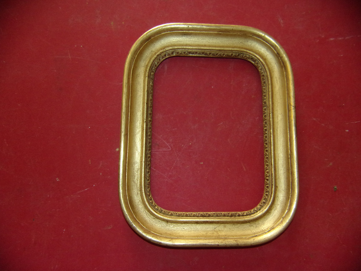 Paire de cadres époque 19ème, en bois doré.-photo-2