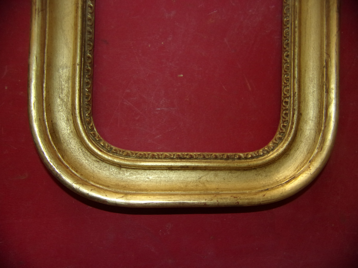 Paire de cadres époque 19ème, en bois doré.-photo-4