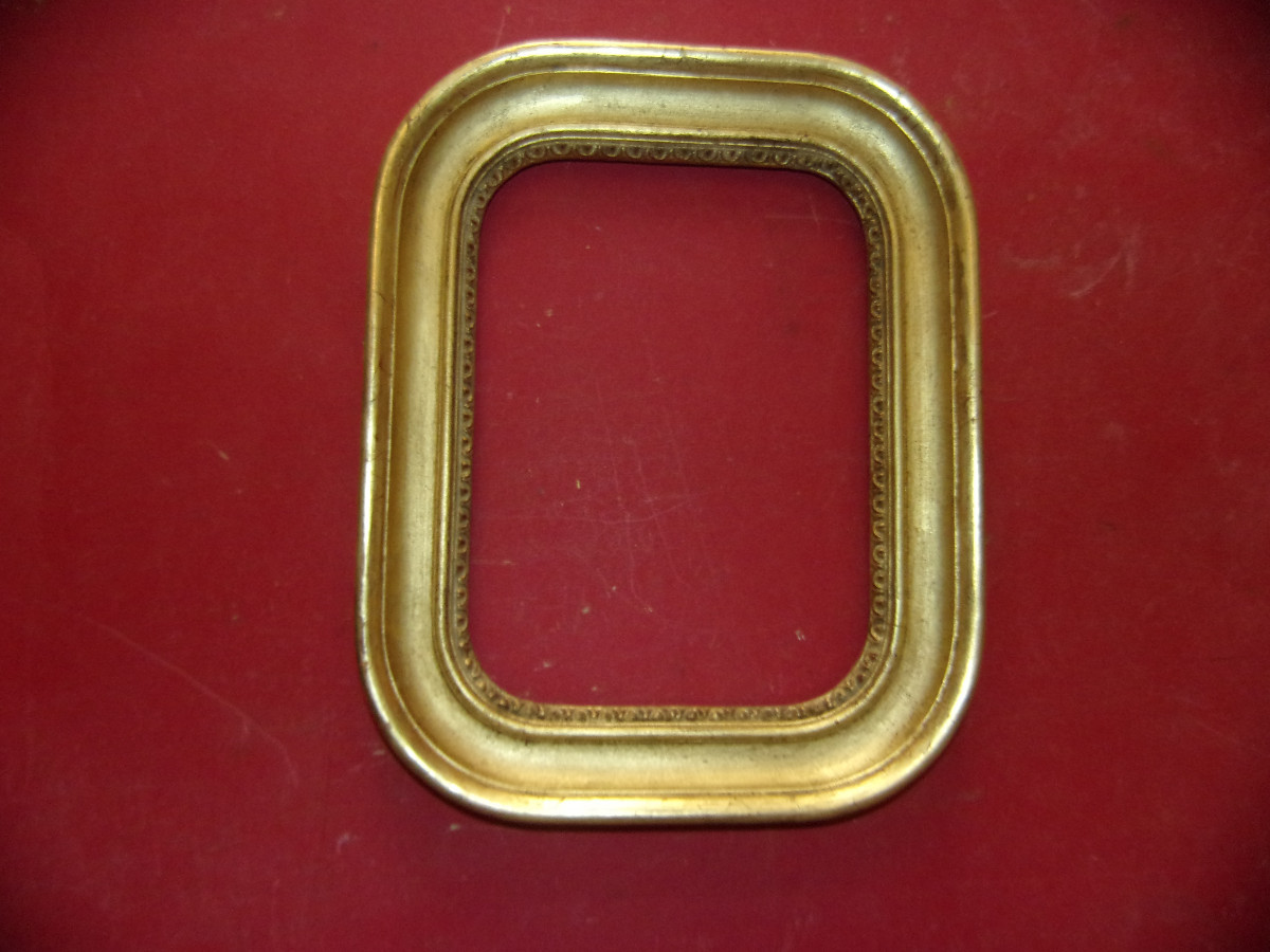 Paire de cadres époque 19ème, en bois doré.-photo-3
