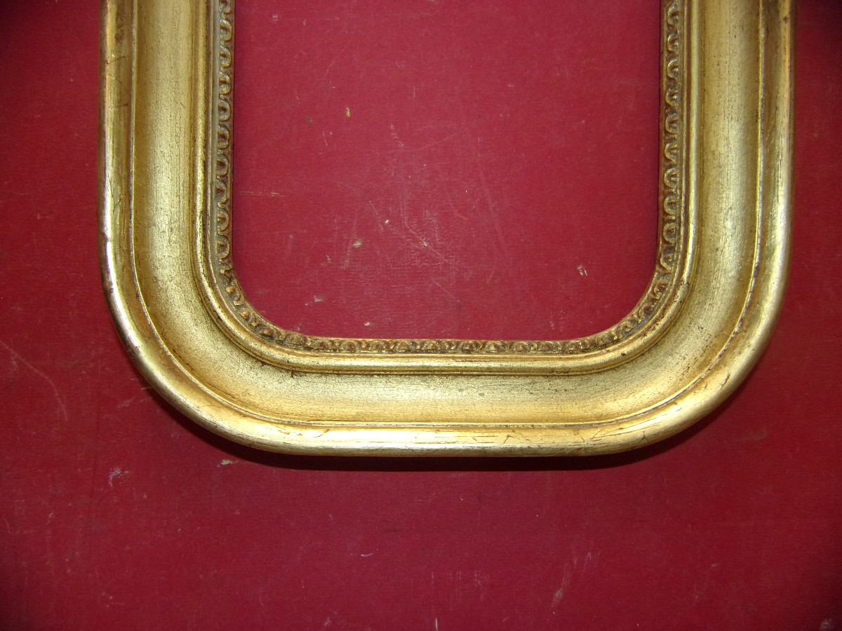 Paire de cadres époque 19ème, en bois doré.-photo-5