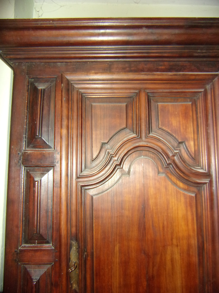 Armoire, Bonnetière en bois en bois massif époque fin 18 ème.-photo-3