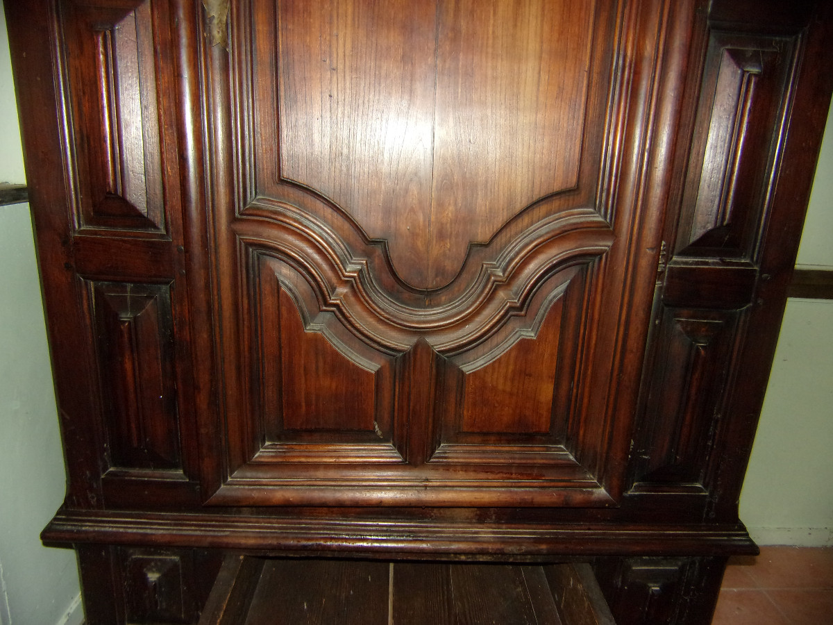 Armoire, Bonnetière en bois en bois massif époque fin 18 ème.-photo-4