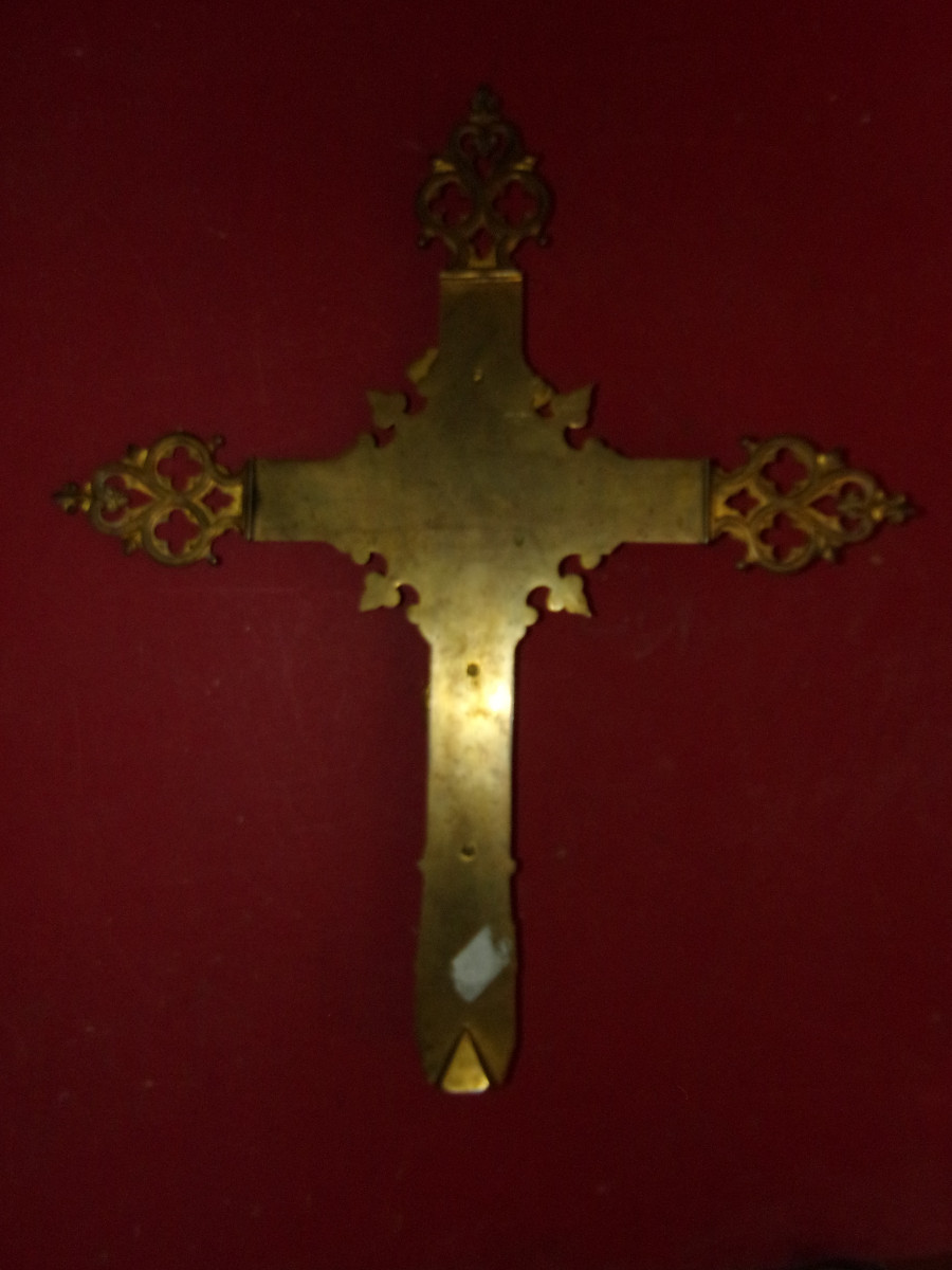 19th Century Gilt Bronze Processional Cross.-photo-3