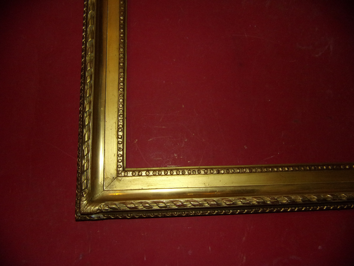Cadre époque 19ème, en bois doré.-photo-4