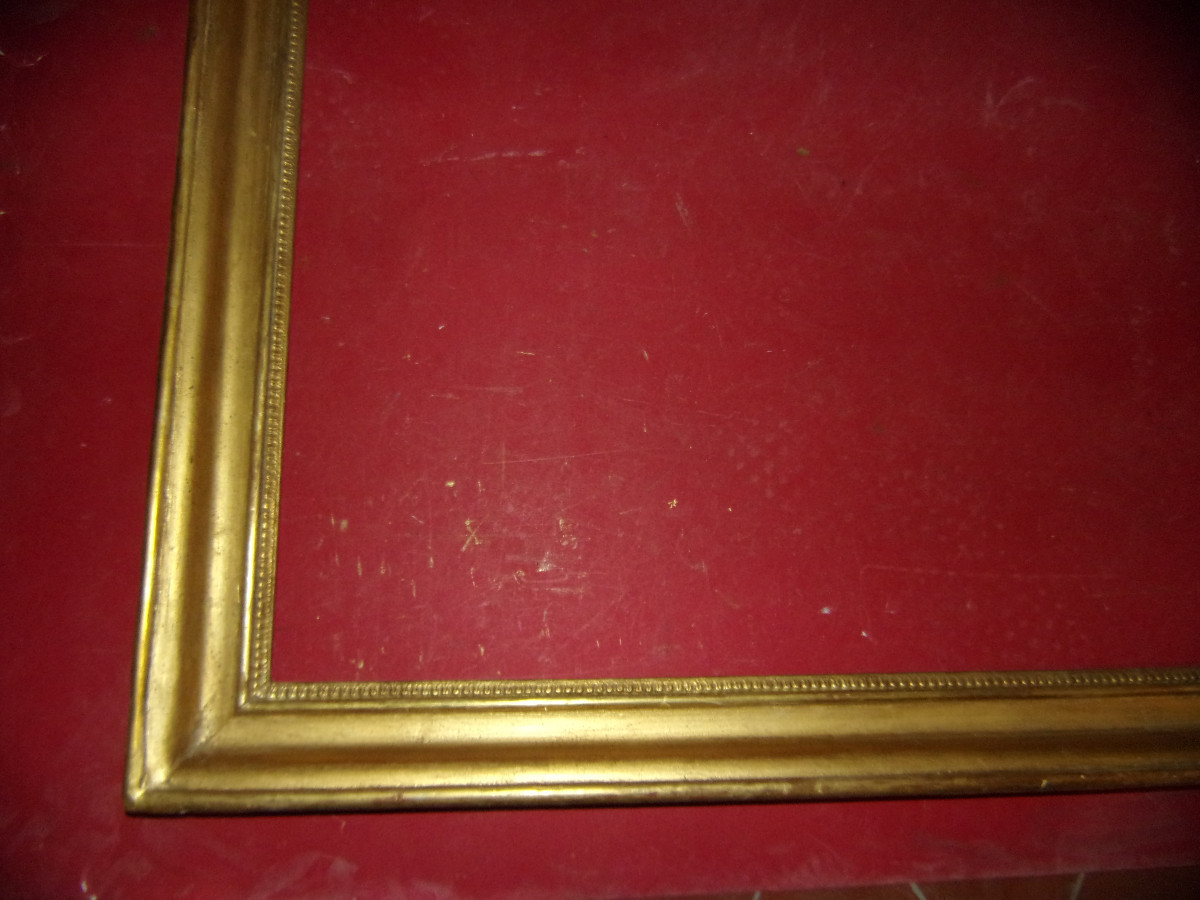 Grand Cadre époque 19ème, en bois doré.-photo-1