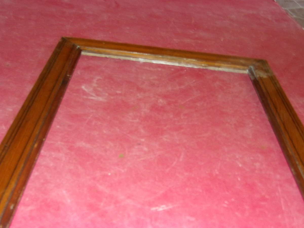  Cadre En Bois  Pitchpin, époque 19ème.-photo-3