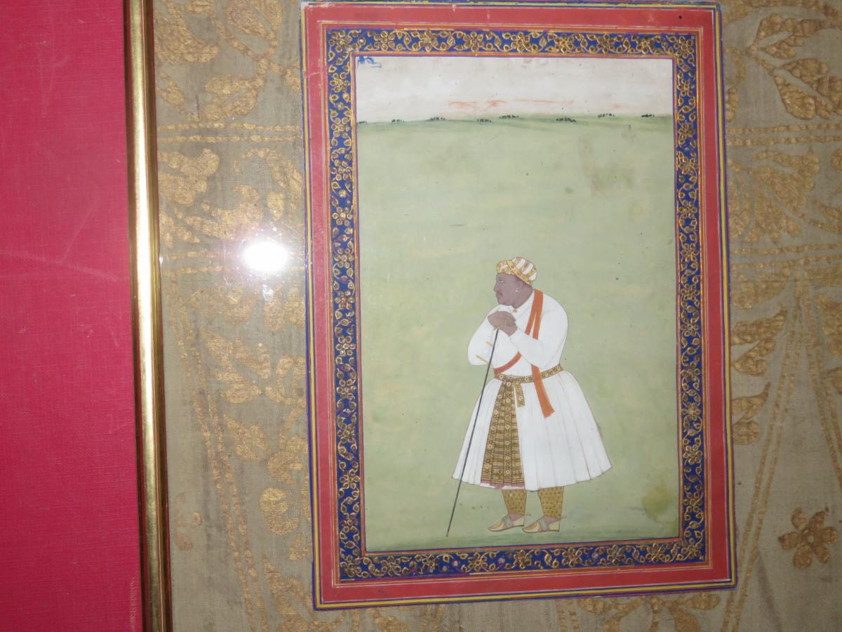 Hindu King Akbar, Watercolor Era 18-19th.