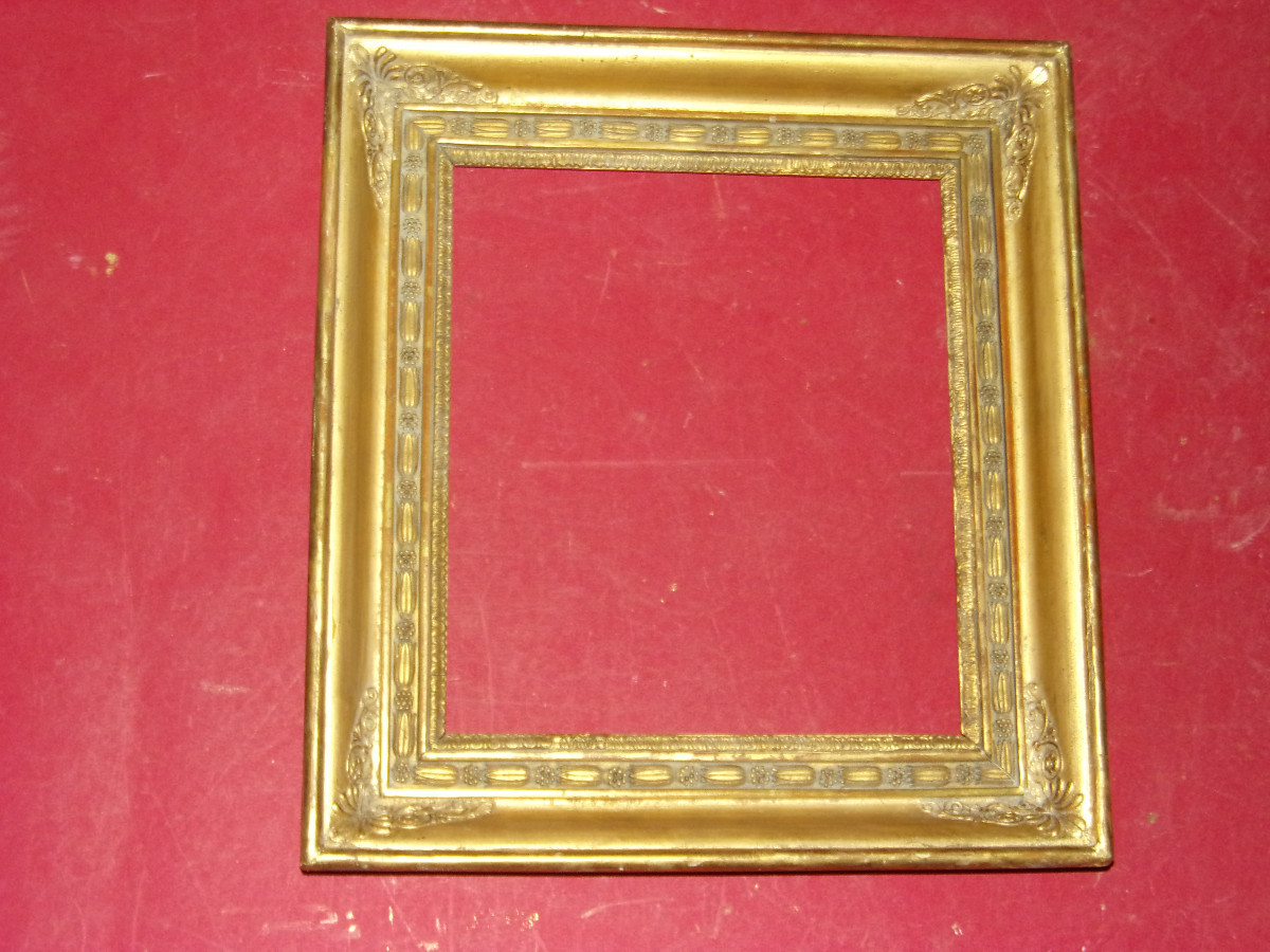 Paire de cadres époque 19ème, en bois doré.-photo-2