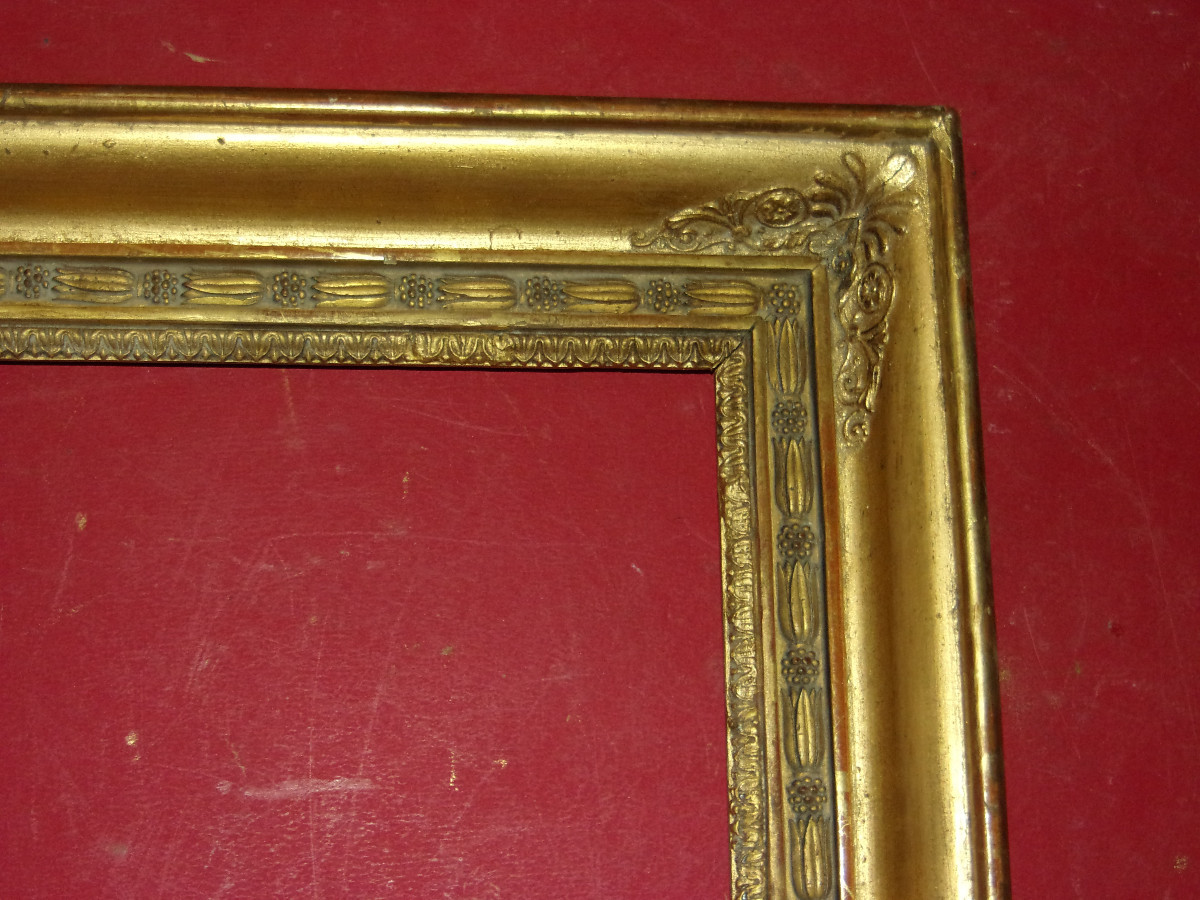 Paire de cadres époque 19ème, en bois doré.-photo-4