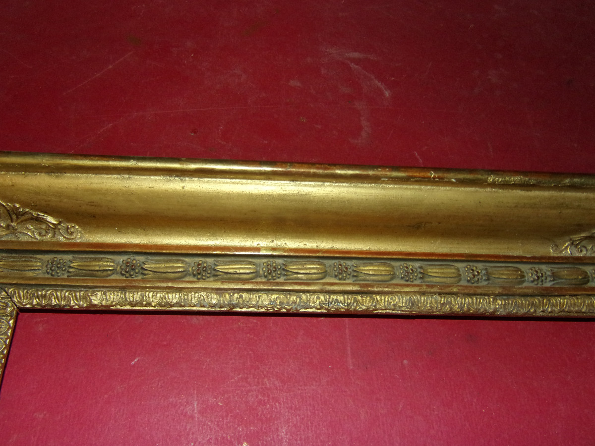 Paire de cadres époque 19ème, en bois doré.-photo-3